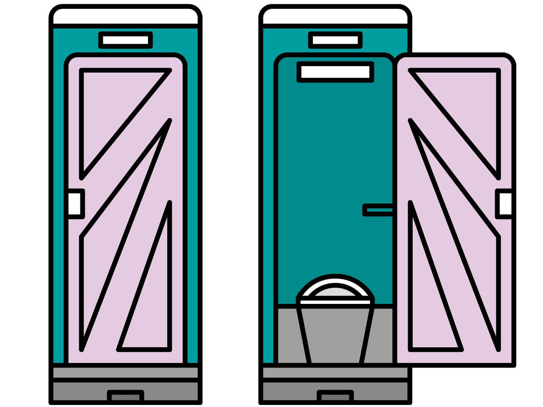 工事中の仮設トイレの固定はくい丸で。