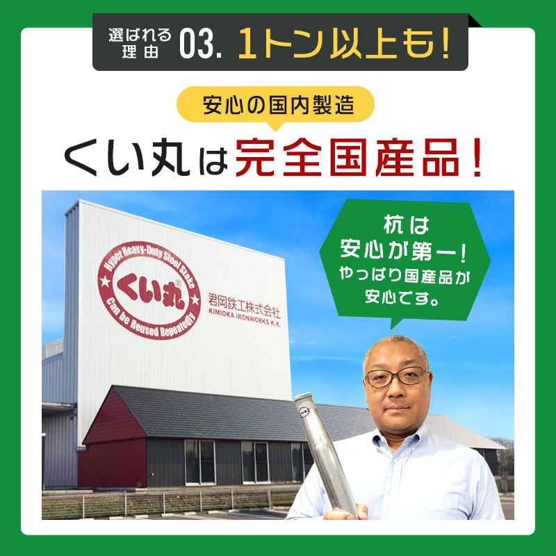 くい丸(太さ38.1mm) | 38mm農業用パイプサイズ | 1m,1.5m即納 – くい丸専門店クイックス