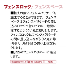 画像をギャラリービューアに読み込む, フェンスロックとフェンスベースの説明